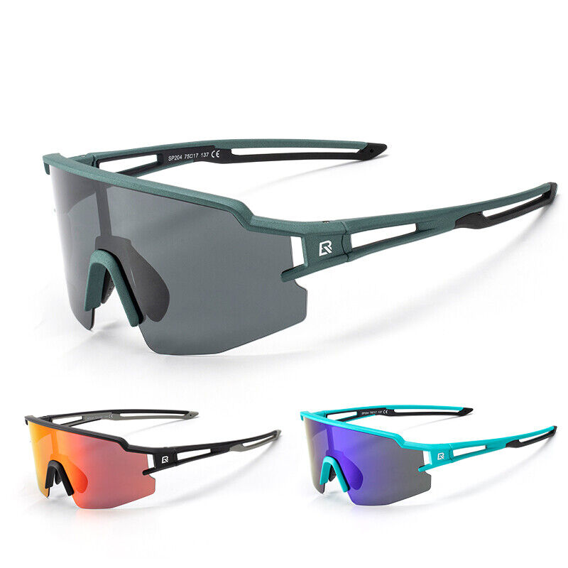 ROCKBROS Bicycle Polarized Glasses UV400 Cycling Glasses Bike Fishing Sunglasses, Sand Lake Blue/Polarized Blue