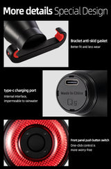 ROCKBROS Q5 Smart Tail Light with Type-C charging and push button for easy control.