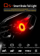 ROCKBROS Q5 Smart Brake Tail Light with 4 modes and brake induction feature.