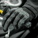 ROCKBROS winter gloves with textured grip for biking and touchscreen use