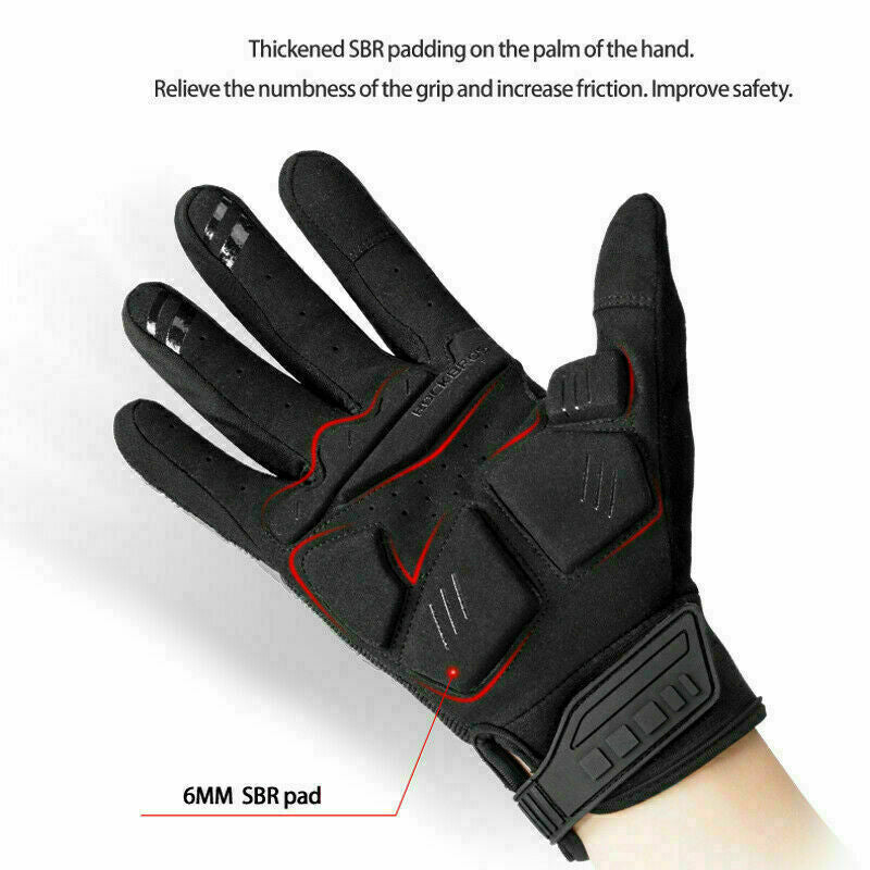 Winter cycling gloves with padded palm and touchscreen functionality