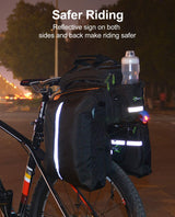 ROCKBROS Bicycle Pannier Bag with reflective signs for safer nighttime rides