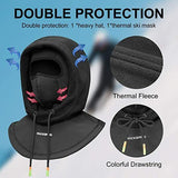 ROCKBROS thermal fleece balaclava with dual protection features and drawstring.