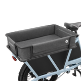 Durable gray rear basket for Velotric Packer 1 with waterproof lining