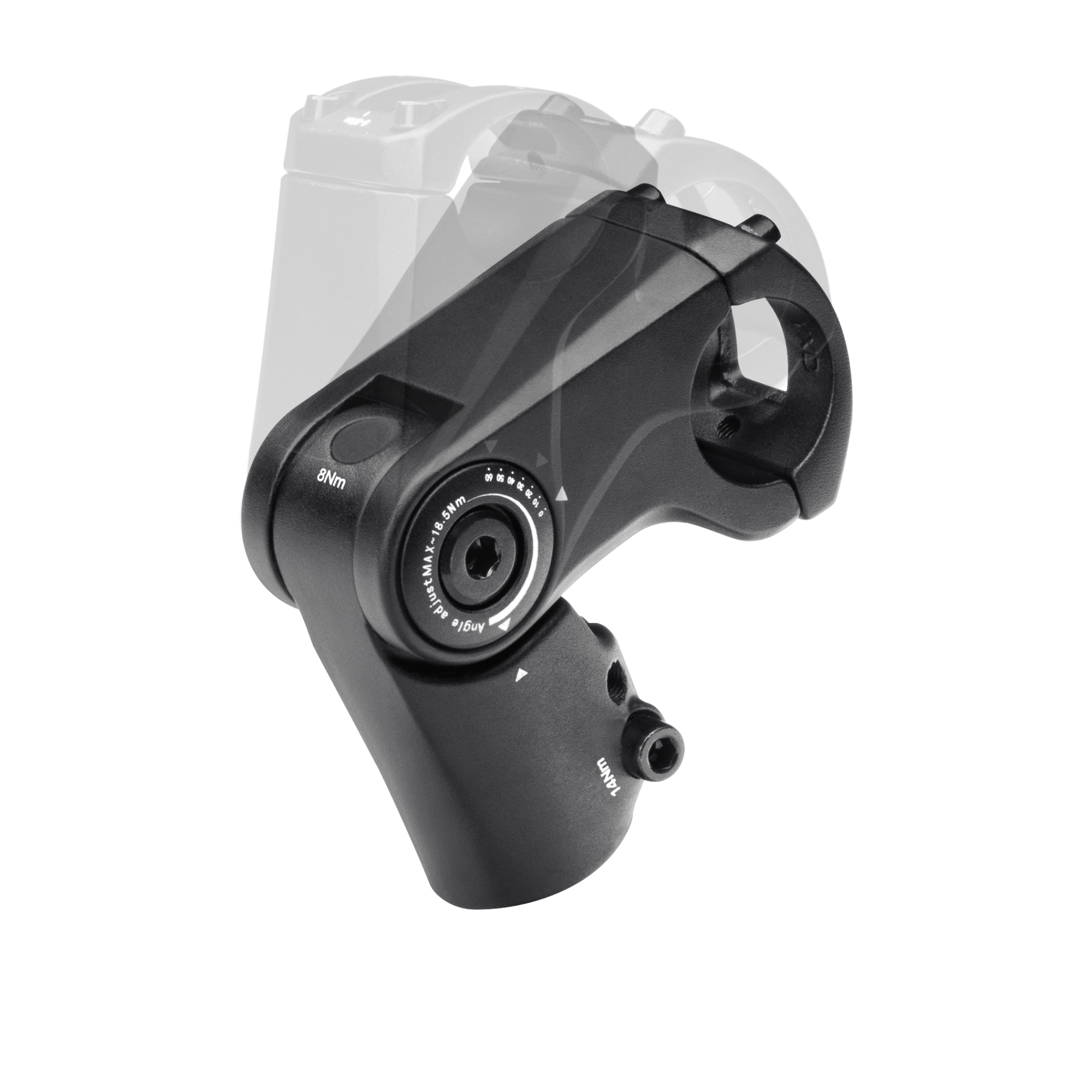 Velotric 60mm adjustable stem for customizable handlebar height and angle.