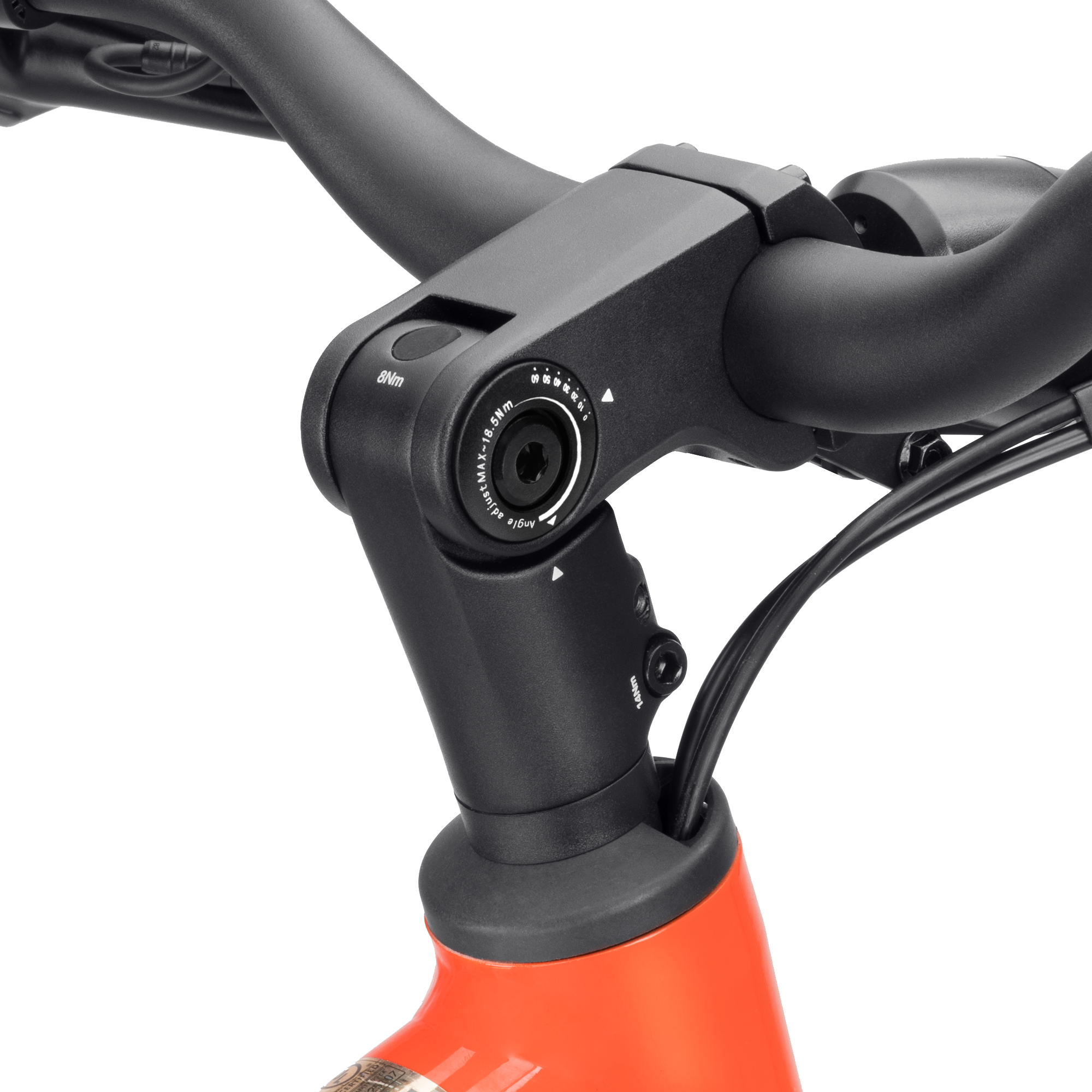 Velotric 60mm adjustable stem for customized riding position and comfort.